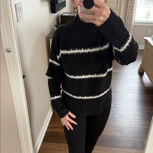 Nine West Black and White Striped Women's Sweater